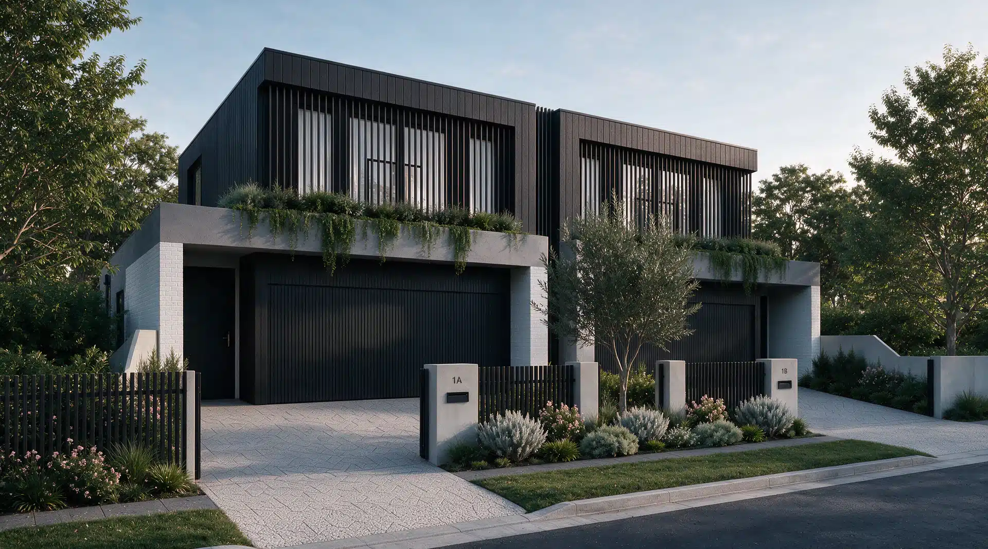 Dual occupancy development by Senka Homes with two dwellings on one block